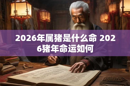 2026年属猪是什么命 2026猪年命运如何