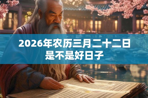 2026年农历三月二十二日是不是好日子 2026年农历三月二十二日是不是好日子