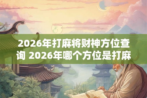2026年打麻将财神方位查询 2026年哪个方位是打麻将的财神方位