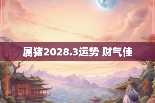 属猪2028.3运势 财气佳