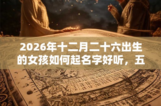 2026年十二月二十六出生的女孩如何起名字好听，五行属什么
