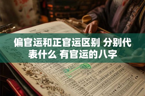 偏官运和正官运区别 分别代表什么 有官运的八字