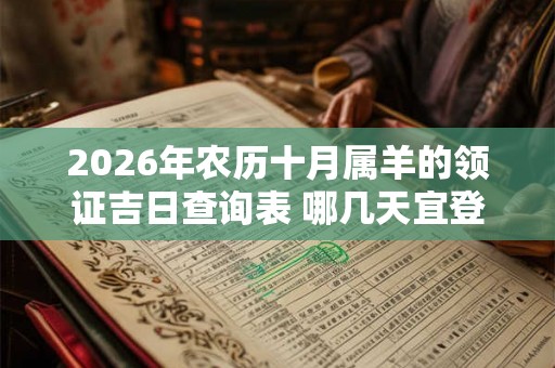 2026年农历十月属羊的领证吉日查询表 哪几天宜登记结婚