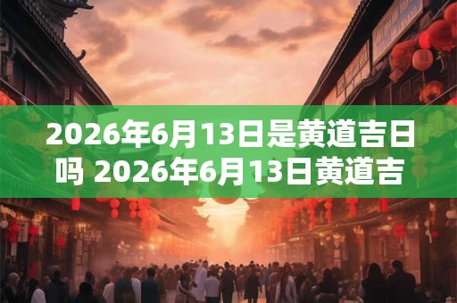 2026年6月13日是黄道吉日吗 2026年6月13日黄道吉日吗