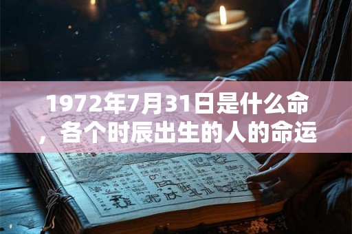 1972年7月31日是什么命,各个时辰出生的人的命运 1972年7月31日是什么命,各个时辰出生的人的命运