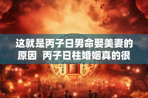 这就是丙子日男命娶美妻的原因  丙子日柱婚姻真的很惨