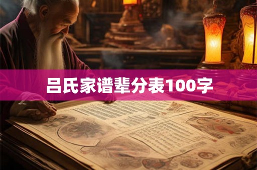 吕氏家谱辈分表100字 吕氏家谱辈分表100字