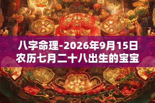 八字命理-2026年9月15日农历七月二十八出生的宝宝五行取名