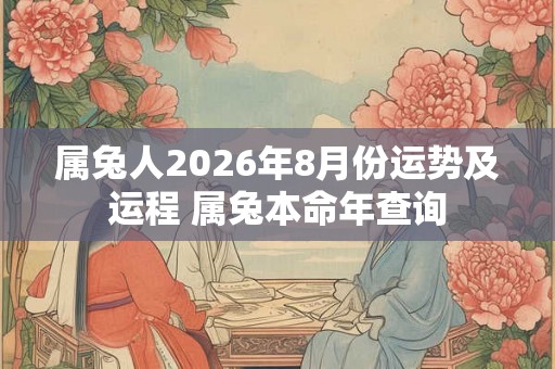 属兔人2026年8月份运势及运程 属兔本命年查询