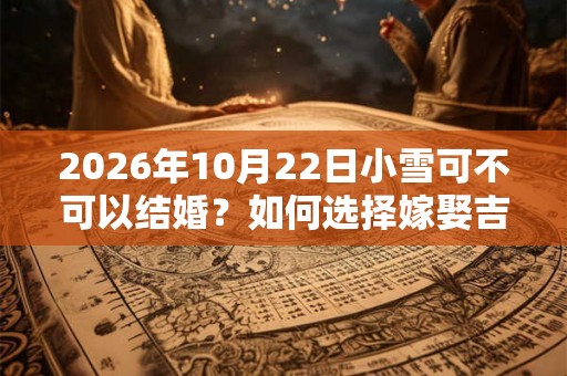 2026年10月22日小雪可不可以结婚？如何选择嫁娶吉日？