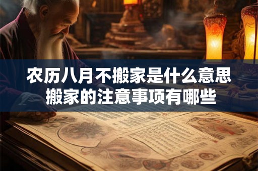 农历八月不搬家是什么意思 搬家的注意事项有哪些 农历八月不搬家是什么意思 搬家的注意事项有哪些