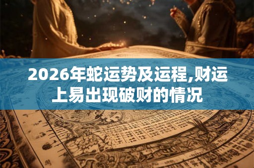 2026年蛇运势及运程,财运上易出现破财的情况