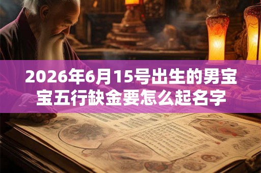2026年6月15号出生的男宝宝五行缺金要怎么起名字