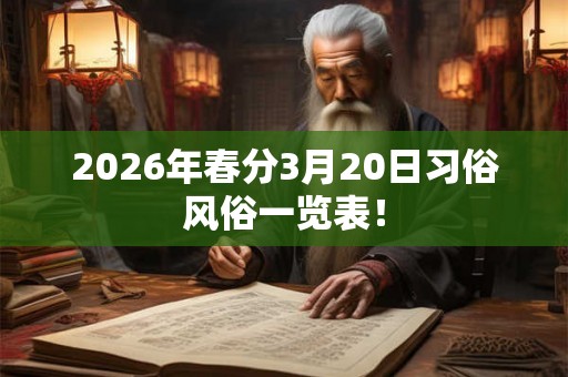 2026年春分3月20日习俗风俗一览表！