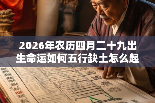2026年农历四月二十九出生命运如何五行缺土怎么起名？