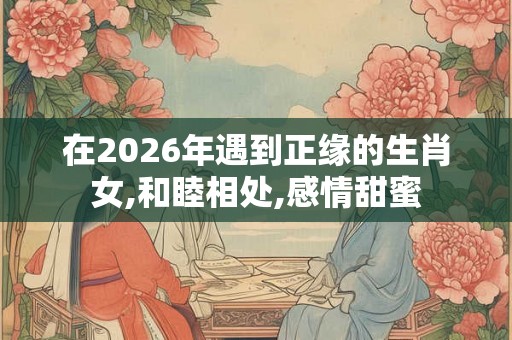 在2026年遇到正缘的生肖女,和睦相处,感情甜蜜