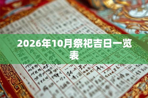 2026年10月祭祀吉日一览表