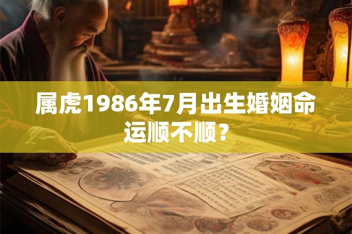 属虎1986年7月出生婚姻命运顺不顺？