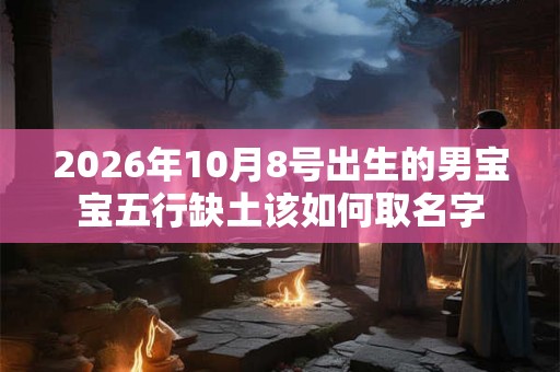 2026年10月8号出生的男宝宝五行缺土该如何取名字