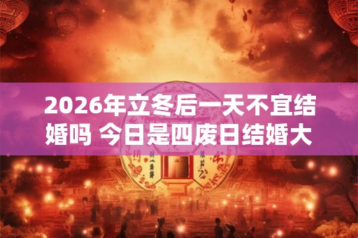 2026年立冬后一天不宜结婚吗 今日是四废日结婚大事勿用