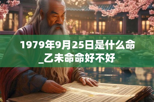 1979年9月25日是什么命_乙未命命好不好