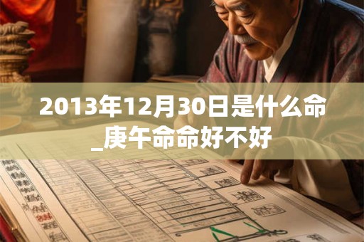 2013年12月30日是什么命_庚午命命好不好