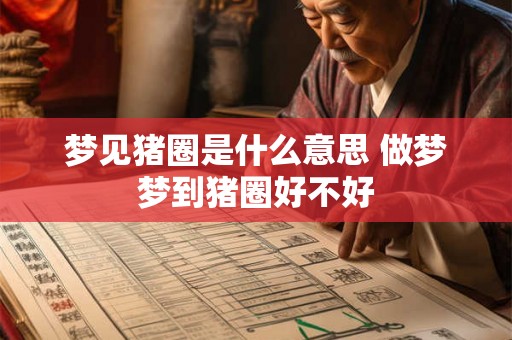 梦见猪圈是什么意思 做梦梦到猪圈好不好