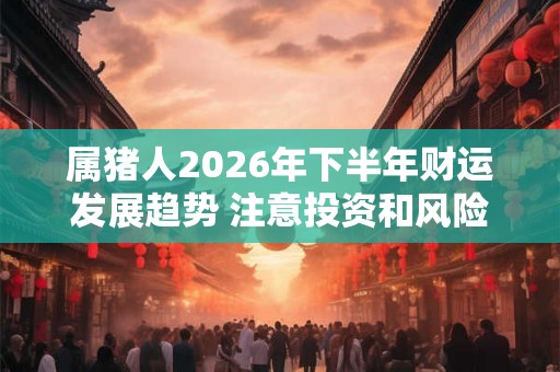 属猪人2026年下半年财运发展趋势 注意投资和风险