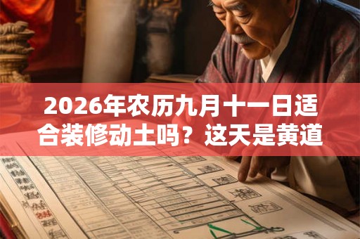 2026年农历九月十一日适合装修动土吗？这天是黄道吉日吗？
