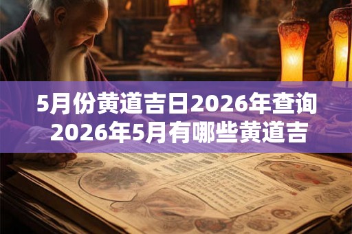 5月份黄道吉日2026年查询 2026年5月有哪些黄道吉日