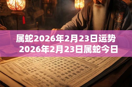 属蛇2026年2月23日运势  2026年2月23日属蛇今日运势