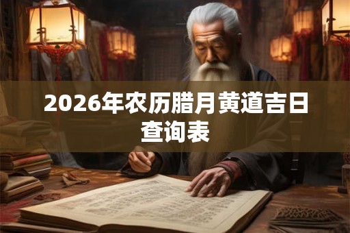 2026年农历腊月黄道吉日查询表
