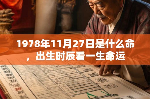 1978年11月27日是什么命，出生时辰看一生命运