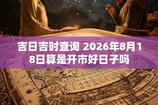 吉日吉时查询 2026年8月18日算是开市好日子吗 吉日吉时查询 2026年8月18日算是开市好日子吗