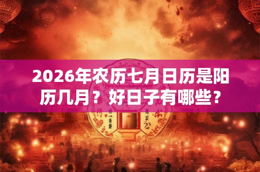 2026年农历七月日历是阳历几月？好日子有哪些？