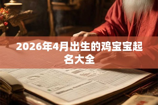 2026年4月出生的鸡宝宝起名大全 2026年4月出生的鸡宝宝起名大全
