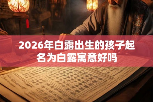 2026年白露出生的孩子起名为白露寓意好吗