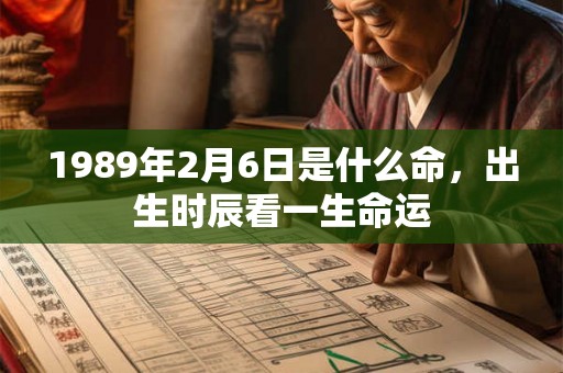1989年2月6日是什么命，出生时辰看一生命运