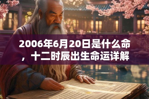 2006年6月20日是什么命，十二时辰出生命运详解
