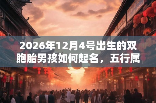 2026年12月4号出生的双胞胎男孩如何起名，五行属什么