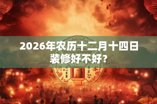 2026年农历十二月十四日装修好不好？