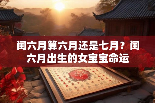 闰六月算六月还是七月？闰六月出生的女宝宝命运