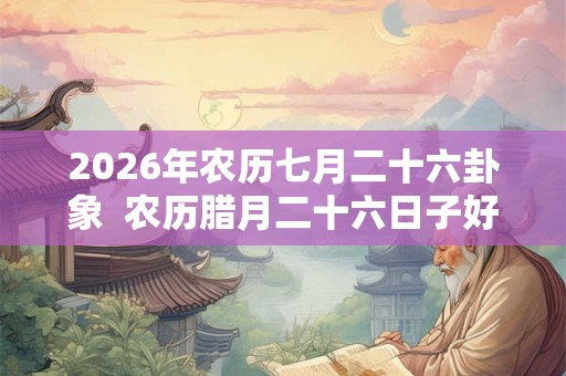 2026年农历七月二十六卦象 农历腊月二十六日子好吗 2026年农历七月二十六卦象 农历腊月二十六日子好吗