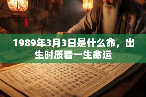 1989年3月3日是什么命，出生时辰看一生命运