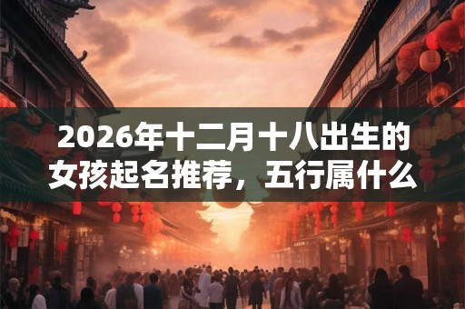 2026年十二月十八出生的女孩起名推荐，五行属什么