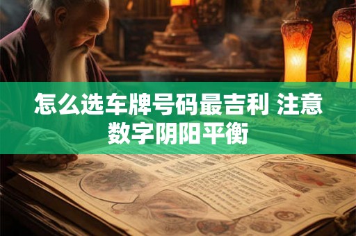 怎么选车牌号码最吉利 注意数字阴阳平衡