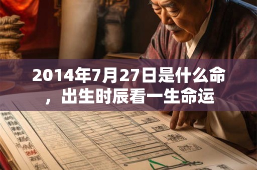 2014年7月27日是什么命，出生时辰看一生命运
