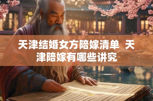 天津结婚女方陪嫁清单  天津陪嫁有哪些讲究