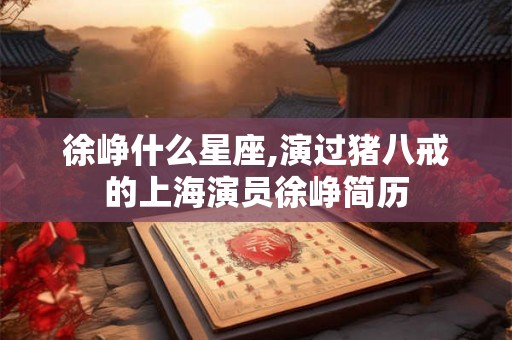 徐峥什么星座,演过猪八戒的上海演员徐峥简历