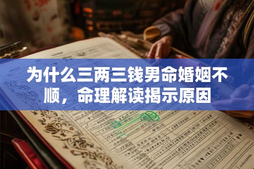 为什么三两三钱男命婚姻不顺，命理解读揭示原因